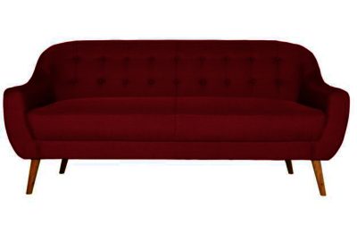 Hygena Lexie Retro Large Fabric Sofa - Poppy Red